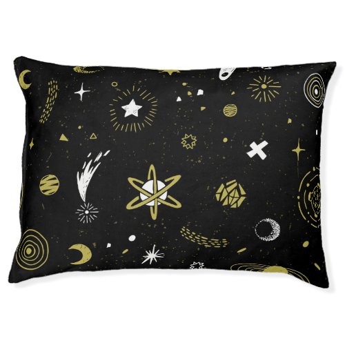 Night sky cosmic seamless pattern pet bed
