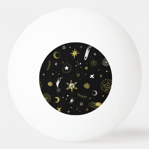 Night sky cosmic seamless pattern ping pong ball