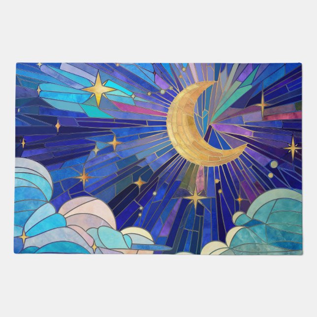 Night Sky - Digital Art Mosaic Doormat (Front)