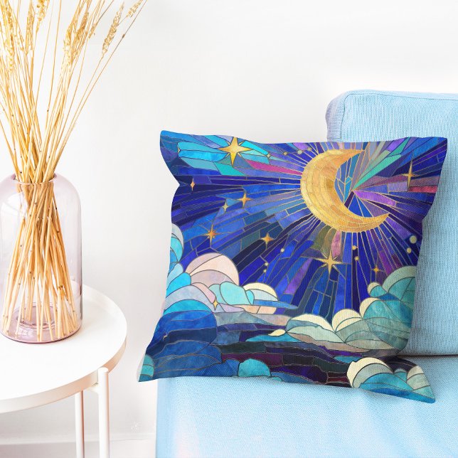 Night Sky - Digital Art Mosaic Throw Pillow (Creator Uploaded)