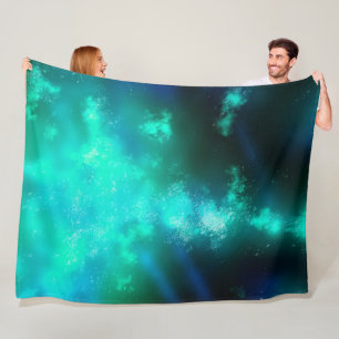 Night Sky Emerald Green Fleece Blanket