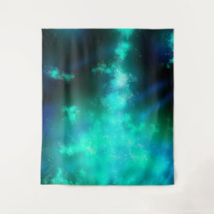 Night Sky Emerald Green Tapestry