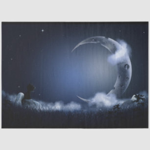 Night Sky Fantasy Moon Decoupage Tissue Paper