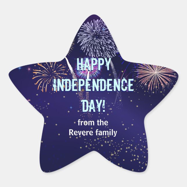Night Sky Fireworks 4th of July Sticker (Front)