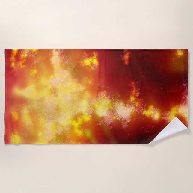 Night Sky - Flame  Beach Towel (Front)