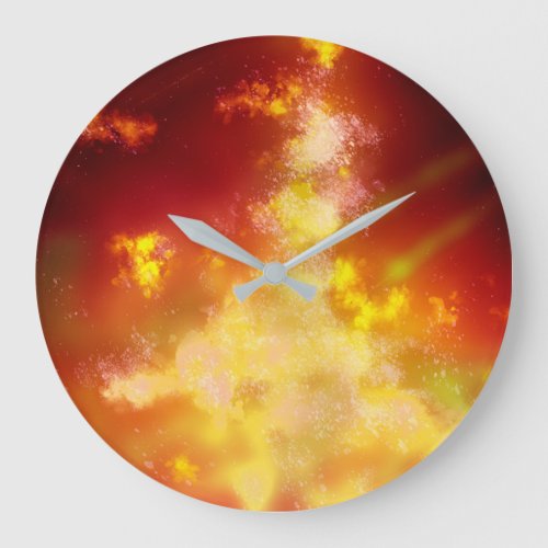 Night Sky Flame Round Clock