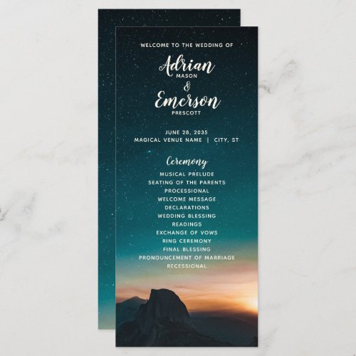 Night Sky Galaxy Starry Night Modern Wedding