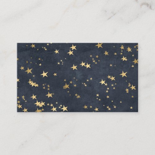 Night Sky Golden Stars Astrology Grey Blue Business Card