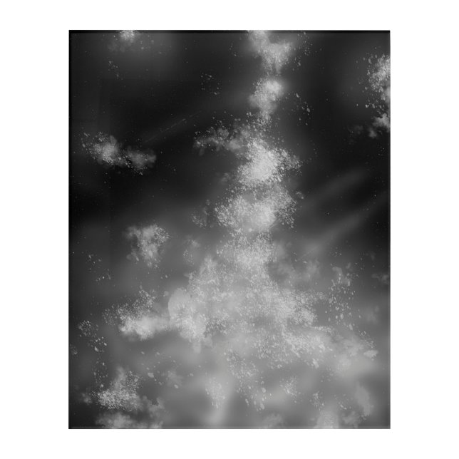 Night Sky Gray Monochrome  Acrylic Print (Front)