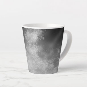 Night Sky Gray Monochrome Latte Mug