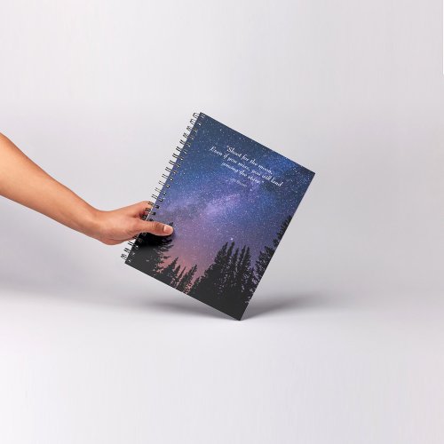 Night Sky Inspirational Quote Notebook