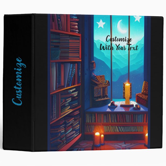 Night Sky Library 3 Ring Binder (Front/Spine)