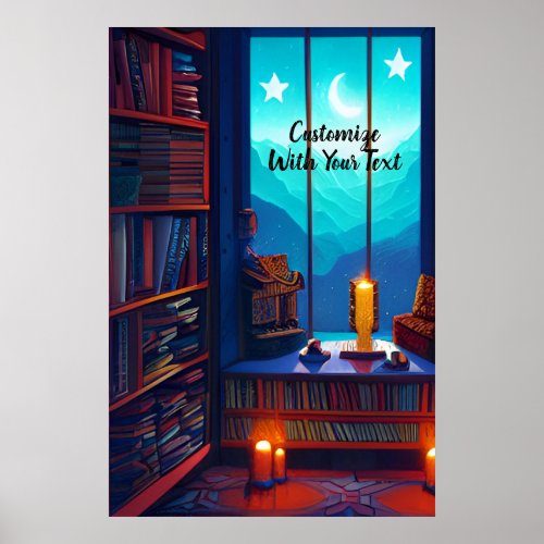 Night Sky Library Poster