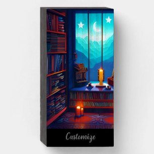 Night Sky Library Wooden Box Sign