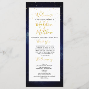 Night Sky Modern Elegant Wedding Welcome Program
