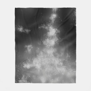 Night Sky Monochrome Gray Fleece Blanket