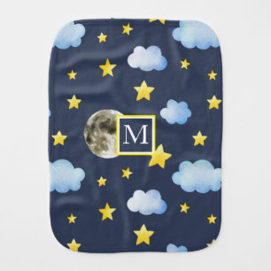 Night Sky ⎢Monogram Burp Cloth
