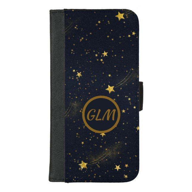 Night Sky Monogram iPhone Wallet Case (Front)