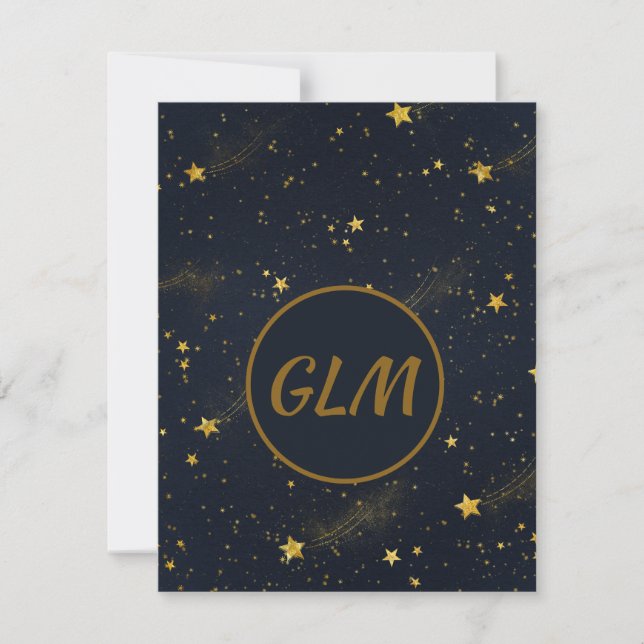 Night Sky Monogram Note Card (Front)