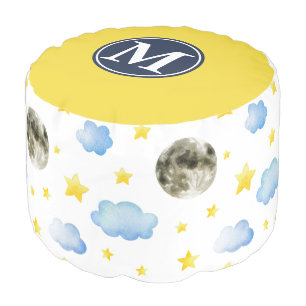 Night Sky ⎢Monogram Round Pouf
