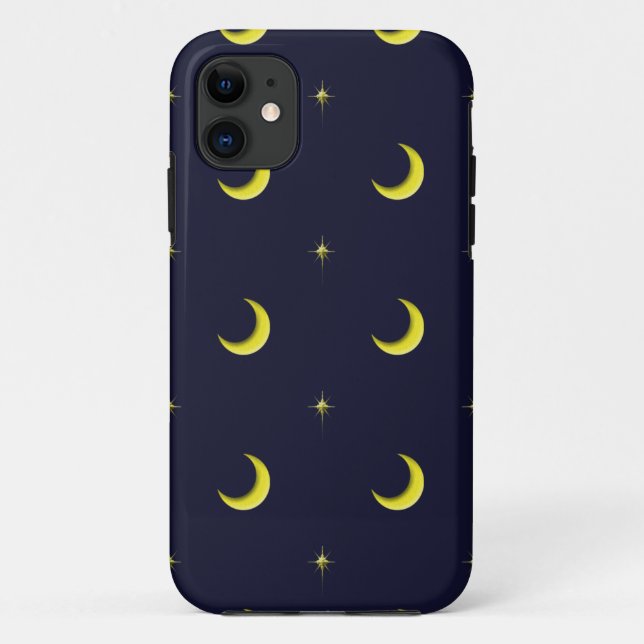 Night Sky Moon and Stars cell phone case (Back)