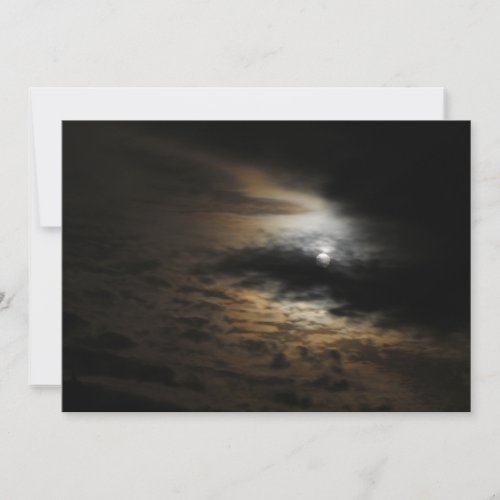 Night Sky Moonlight Clouds Photo Blank Card