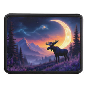  Night Sky Moose Crescent Moon Lavender Hitch Cover