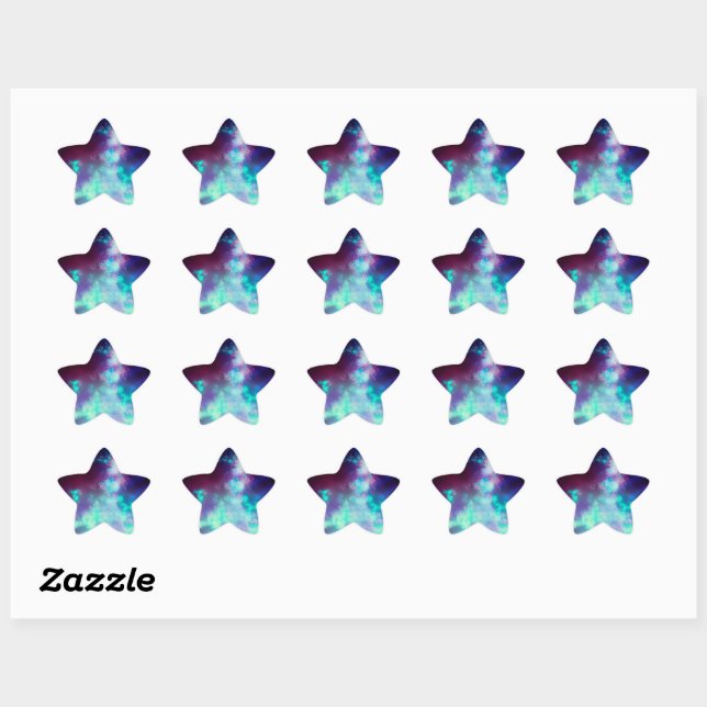 Night Sky Neon Lights Emerald Sticker (Sheet)