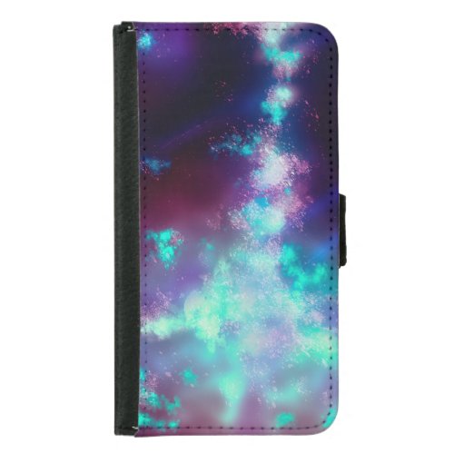 Night Sky  Neon Lights Flip Samsung Galaxy Wallet