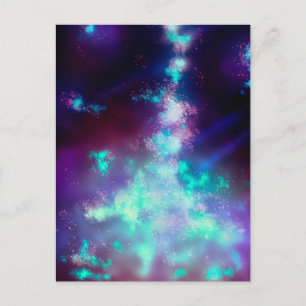 Night Sky Neon Lights Postcard