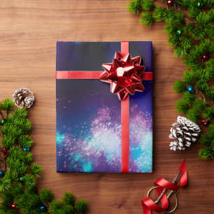 Night Sky Neon Lights Wrapping Paper