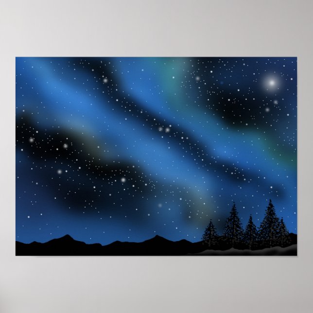 Night sky of the Aurora Nebula. Poster (Front)