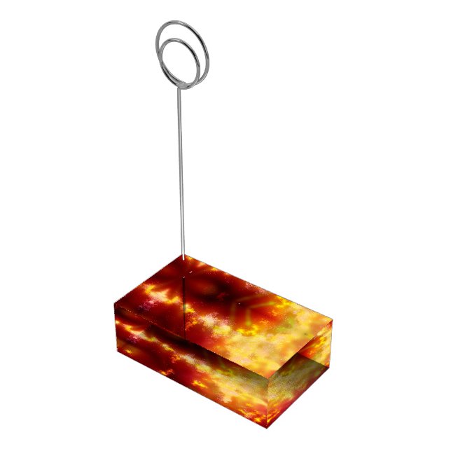 Night Sky Orange Flame  Place Card Holder (Corner)