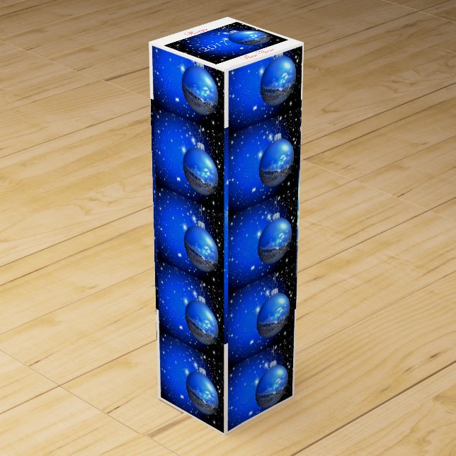 Night sky ornaments blue/black wine box (Front)