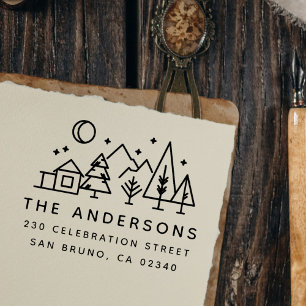 Night Sky Outdoors Scene Modern Return Address Self-inking Stamp