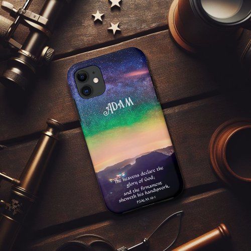 Night Sky Over Rockies Psalms Bible Verse iPhone 11 Case