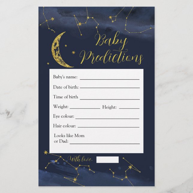 Night Sky Over the Moon Baby Predictions (Front)