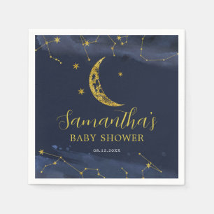 Night Sky Over the Moon Baby Shower Napkins