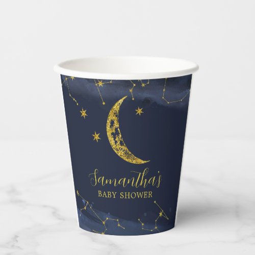 Night Sky Over the Moon Baby Shower Paper Cups