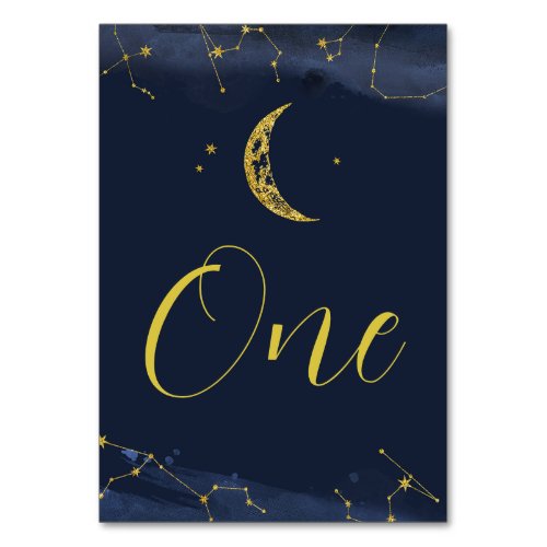 Night Sky Over the Moon Baby Shower Table Number