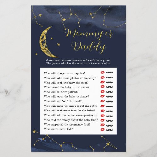 Night Sky Over the Moon Mommy or Daddy Games