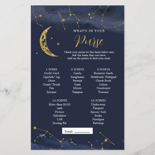 Night Sky Over the Moon What's In Your Purse