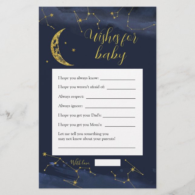 Night Sky Over the Moon Wishes For Baby (Front)