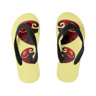 Night sky & palm leaves in elephant silhouette kid's flip flops Night sky & palm leaves in elephant silhouette kid's flip flops