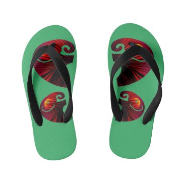 Night sky & palm leaves in elephant silhouette kid's flip flops Night sky & palm leaves in elephant silhouette kid's flip flops