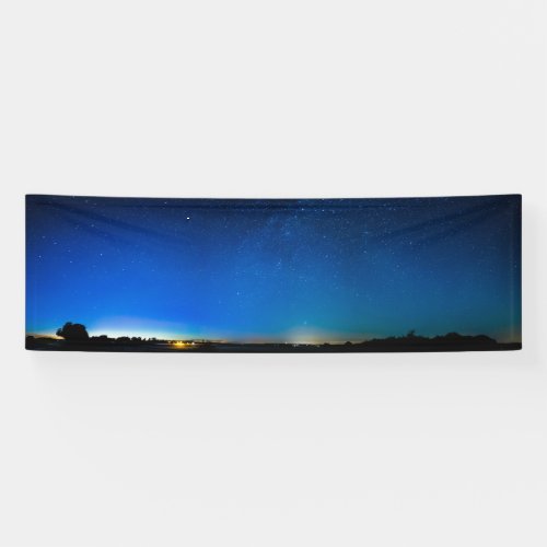 Night Sky Panorama Vinyl Banner Tapestry