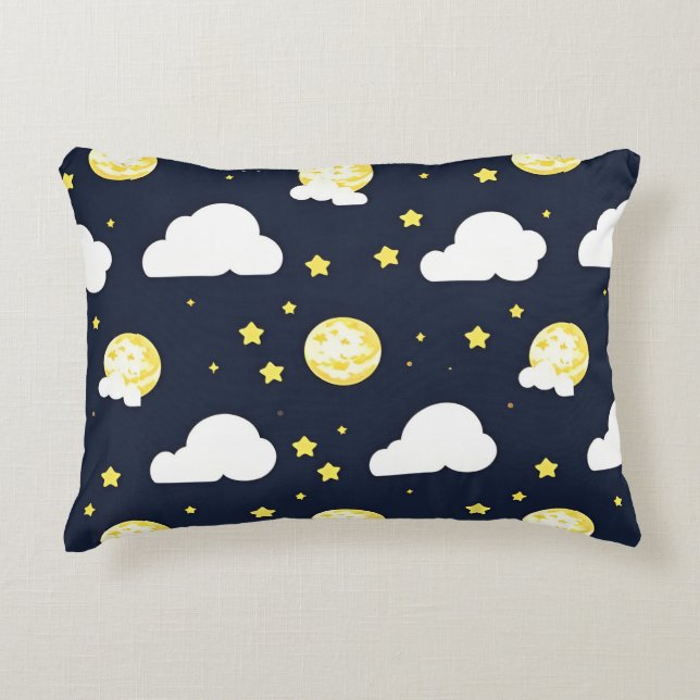 Night Sky Pattern Accent Pillow (Front)