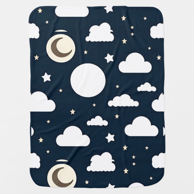 Night Sky Pattern Baby Blanket (Front)