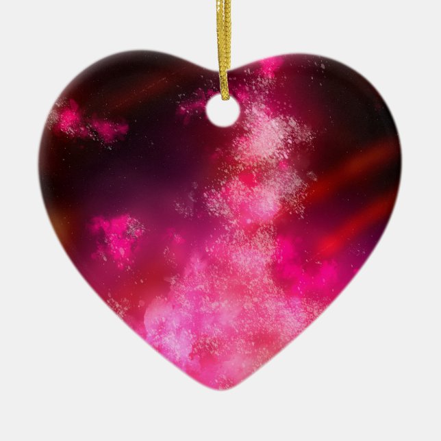 Night Sky Pink Flare  Ceramic Decoration (Front)