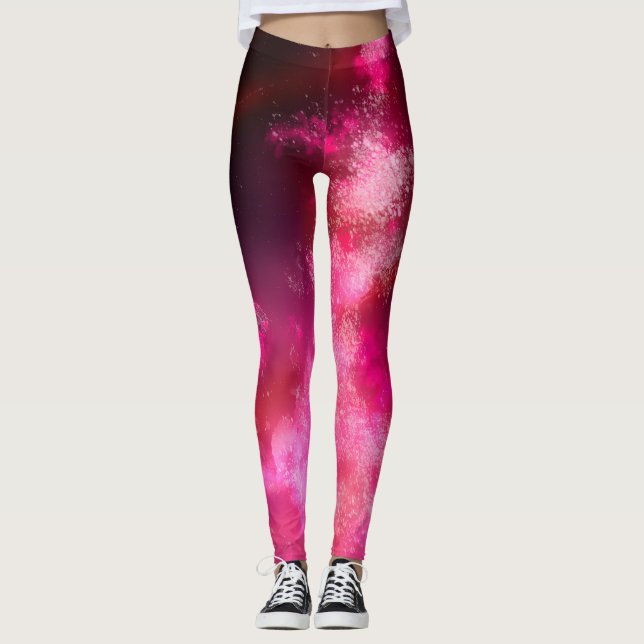 Night Sky Pink Flare Leggings (Front)